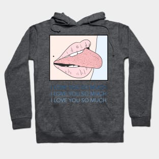 Funny Valentines Day I Love You So Much Pop Art Women Lips Hoodie